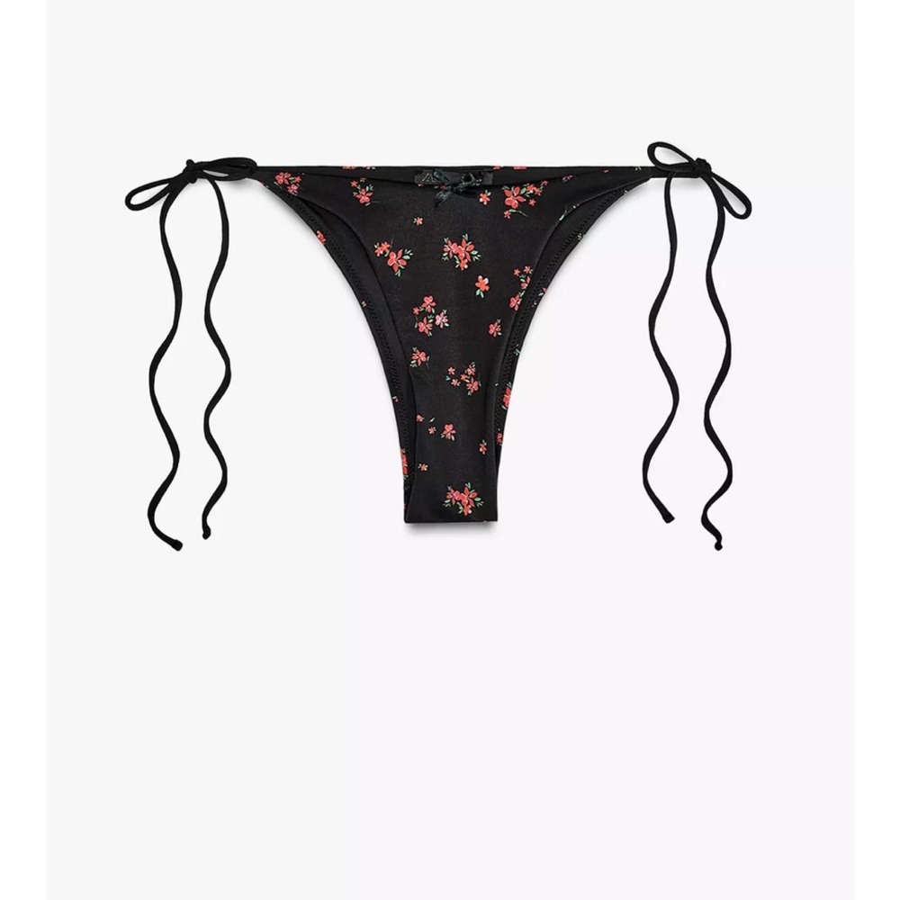 Floral Black Bikini Bottom
